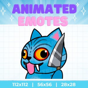 Derpy Tiger Silly Knife Animated Emote: Funny Twitch, Kick, Discord Stream Chat (Digital Download)