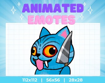 Derpy Tiger Silly Knife Animated Emote: Funny Twitch, Kick, Discord Stream Chat (Digital Download)