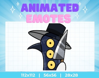 Magpie Sussie Angry Knife Animated Emote: Funny Twitch, Kick, Discord, etc (Instant Download)