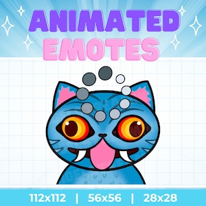 Derpy Tiger Funny Animated Emotes for Twitch, YouTube, Kick, Discord | Instant Digital Download | Kpop Demon Hunters Emotes Blue Demon Cat