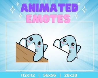 Kawaii Shark Bongo Cat Animated Emotes: Twitch, YouTube, Discord (Digital Download)
