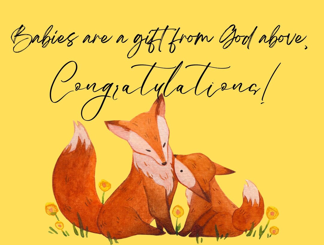 Congratulations Fox Printable 5