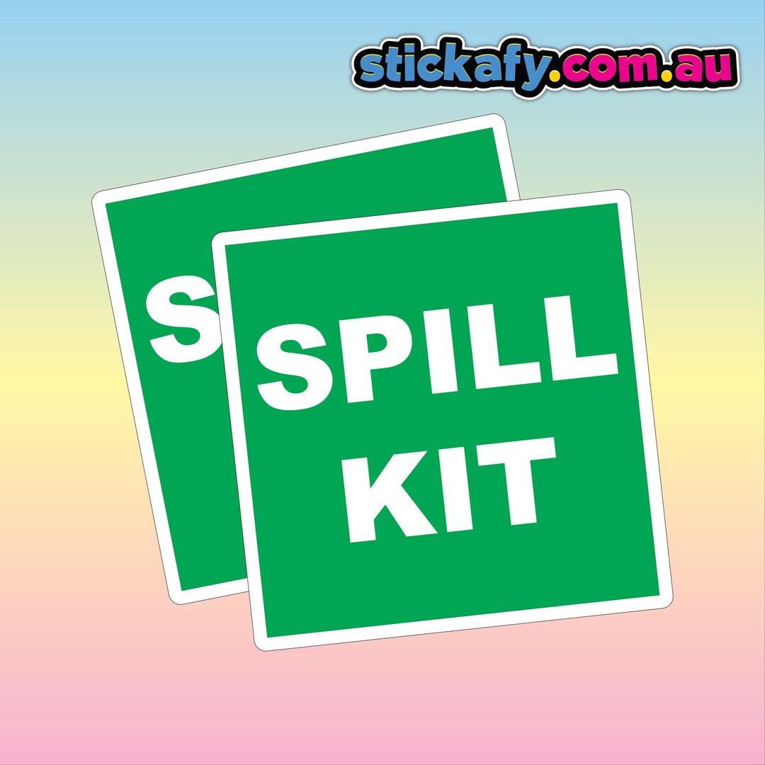 Spills Sticker 2x Spill Kit Sticker - Waterproof Vinyl | Aussie Camp Boat Kayak First ...