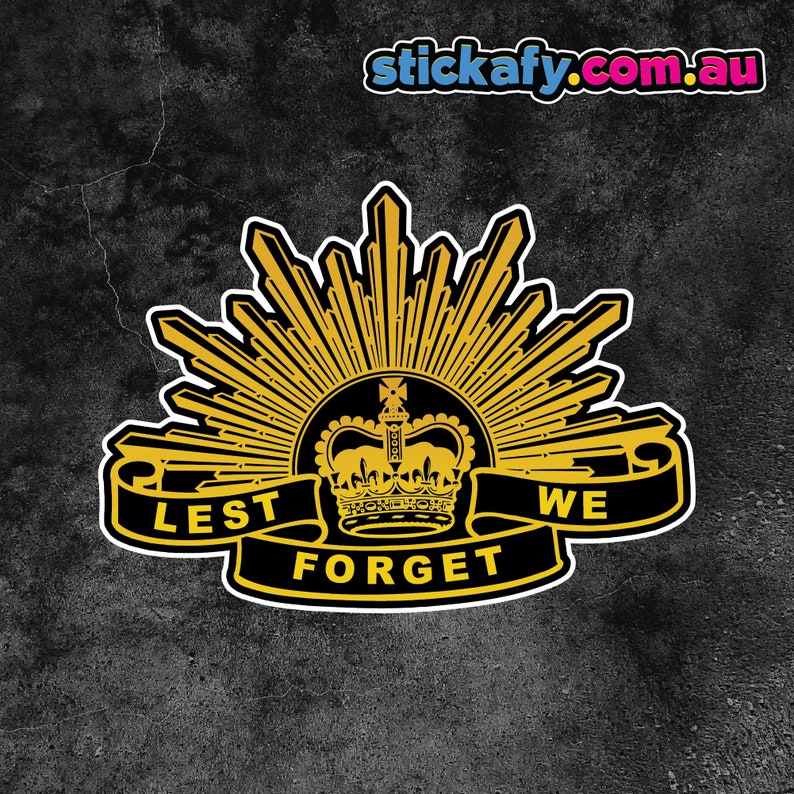 Lest We Forget Army Sticker Waterproof Vinyl Sticker Aussie Funny Meme