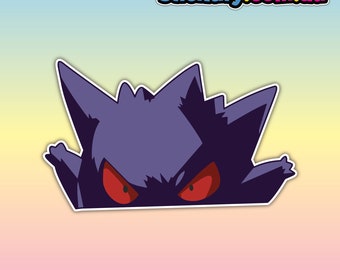 Gengar Peeking Sticker - Waterproof Vinyl Sticker | Aussie Funny Meme Bogan Australia 4x4 4WD Boat Car Window Bumper Decal