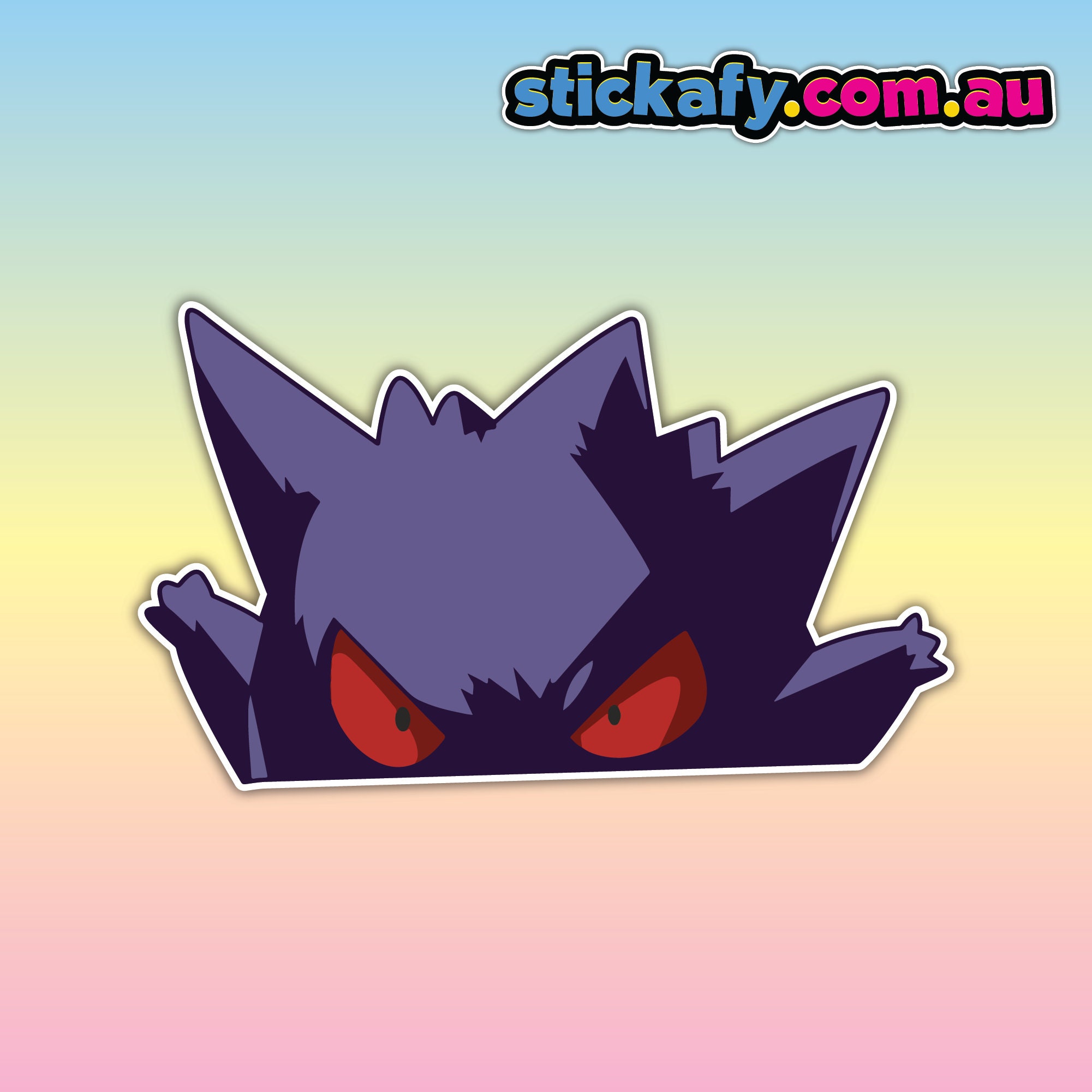 Gengar Peeking Sticker - Waterproof Vinyl Sticker | Aussie Funny Meme Bogan Australia 4x4 4WD Boat Car Window Bumper Decal