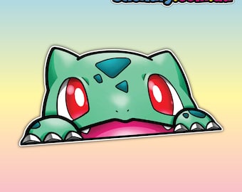 Bulbasaur Cute Peeking Sticker - Waterproof Vinyl Sticker | Aussie Funny Meme Bogan Australia 4x4 4WD Boat Car Window Bumper Decal