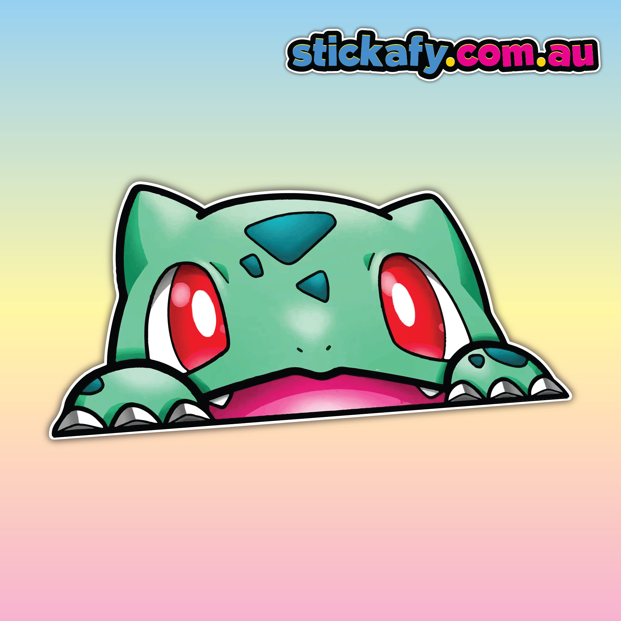 Bulbasaur Cute Peeking Sticker - Waterproof Vinyl Sticker | Aussie ...