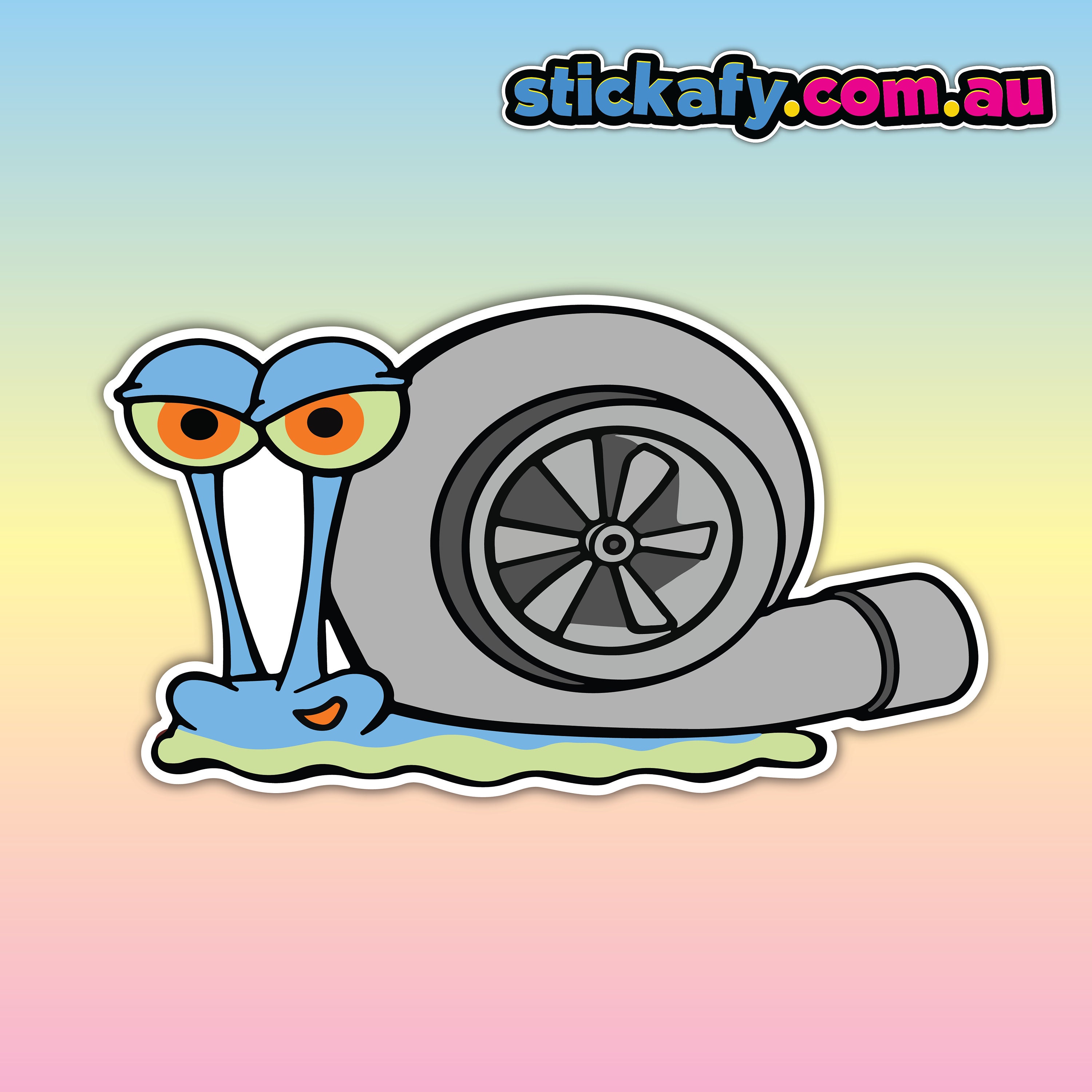 Turbo Snail Sticker - Waterproof Vinyl Sticker | Aussie Funny Meme Bogan Australia 4x4 4WD Boat Car Window Bumper Decal