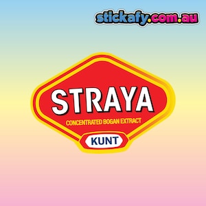 Vegemite Straya Aufkleber - Wasserfester Vinyl Aufkleber | Aussie Lustiges Meme Bogan Australien 4x4 4wd Boot Auto Fenster Aufkleber