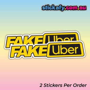 Fake Taxi 2 Stickers Per Order - Waterproof Vinyl Sticker | Aussie Funny Meme Bogan Australia 4x4 4WD Boat Car Window Bumper Decal