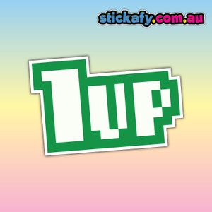1UP Extra Life - Waterproof Vinyl Sticker | Aussie Funny Meme Bogan Australia 4x4 4WD Boat Car Window Bumper Decal