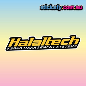 Halaltech Sticker - Waterproof Vinyl Sticker | Aussie Funny Meme Bogan Australia 4x4 4WD Boat Car Window Bumper Decal finger