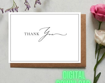 Simple Blank Thank You Card | PDF | Instant Download | Printable | High Quality