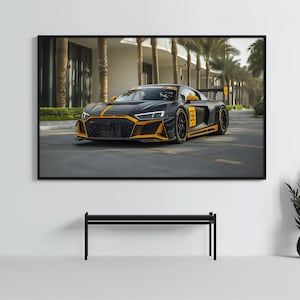 Digital Audi R8: Classy Sports Car Poster | CarCulture Digital Art | Audi Poster Racing Decor | CustomCarPoster Gift