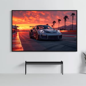 Porsche 718 Cayman GT4 Poster | Super Car Art Print | Sportscar Wall Decor | Car Poster | Boys Room  Home Office Decor | Car Enthusiast Gift