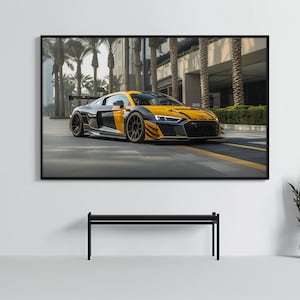 Digital Audi R8: Classy Sports Car Poster | CarCulture Digital Art | Audi Poster Racing Decor | CustomCarPoster Gift