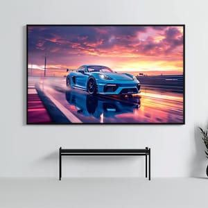 Porsche 718 Cayman GT4 Poster | Super Car Art Print | Sportscar Wall Decor | Car Poster | Boys Room  Home Office Decor | Car Enthusiast Gift