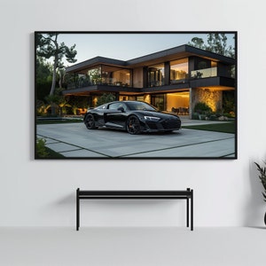 Digital Audi R8: Classy Sports Car Poster | CarCulture Digital Art | Audi Poster Racing Decor | CustomCarPoster Gift
