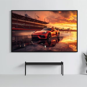 Porsche 718 Cayman GT4 Poster | Super Car Art Print | Sportscar Wall Decor | Car Poster | Boys Room  Home Office Decor | Car Enthusiast Gift