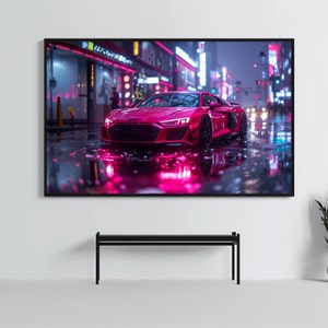 Digital Audi R8: Classy Sports Car Poster | CarCulture Digital Art | Audi Poster Racing Decor | CustomCarPoster Gift