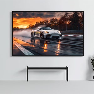 Porsche 718 Cayman GT4 Poster | Super Car Art Print | Sportscar Wall Decor | Car Poster | Boys Room  Home Office Decor | Car Enthusiast Gift