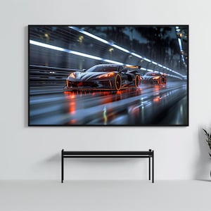 Corvette C8 ZR1: Cartel de autos deportivos con clase / CarCulture WallArt Print / Decoración de carreras / Regalo CustomCarPoster / Decoración de obras de arte de automóviles Chevy