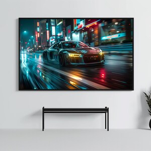 Digital Audi R8: Classy Sports Car Poster | CarCulture Digital Art | Audi Poster Racing Decor | CustomCarPoster Gift