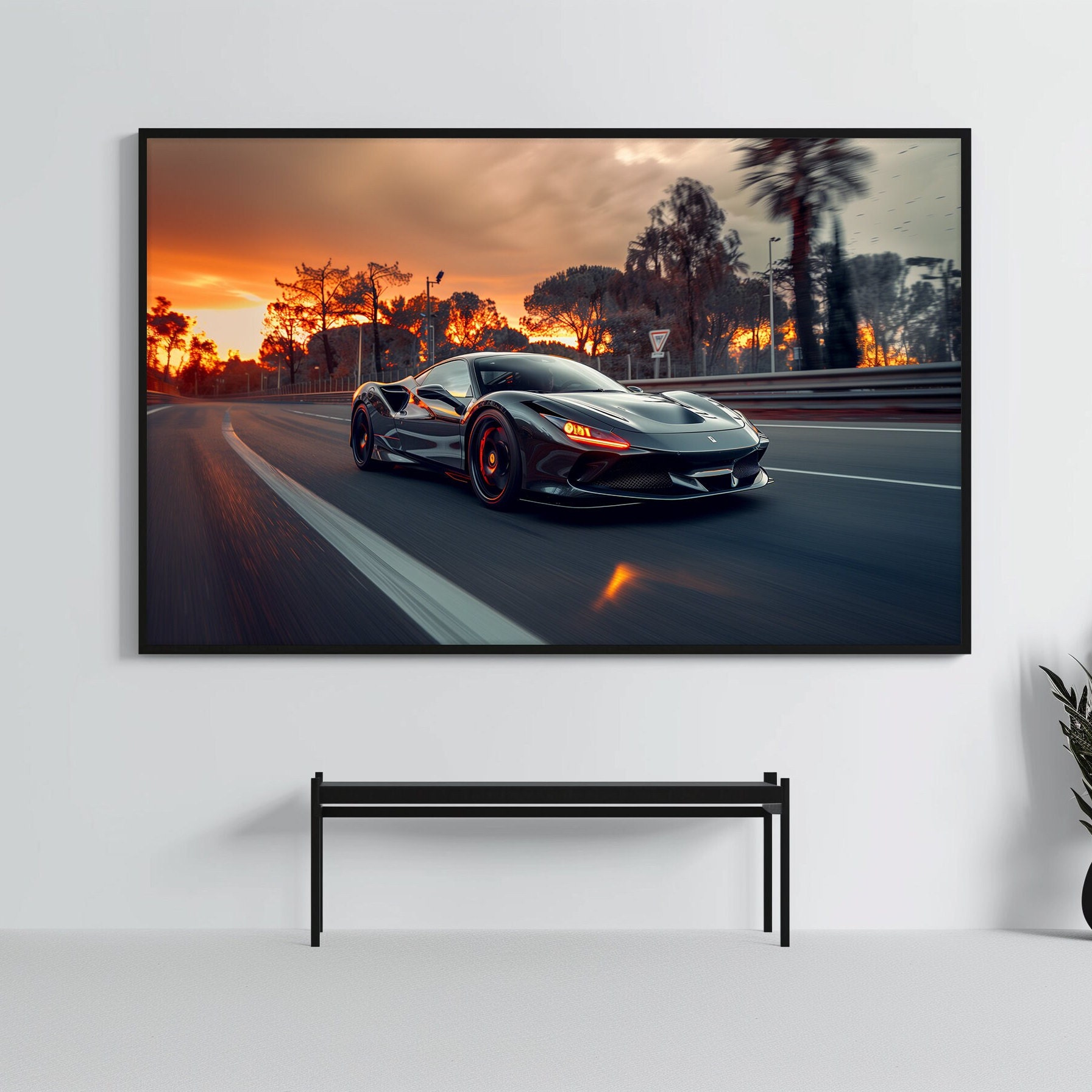 Ferrari F8 Tributo Poster | Hyper Car Art Print | Super Car Wall Decor | Boys Room & Home Office Decor | Car Gifts | Motorsports Artwork