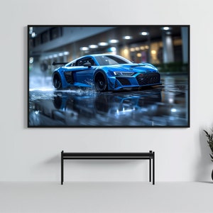 Digital Audi R8: Classy Sports Car Poster | CarCulture Digital Art | Audi Poster Racing Decor | CustomCarPoster Gift