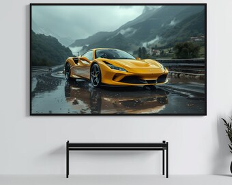 Ferrari F8 Tributo Poster | Hyper Car Art Print | Super Car Wall Decor | Boys Room & Home Office Decor | Car Gifts | Motorsports Artwork