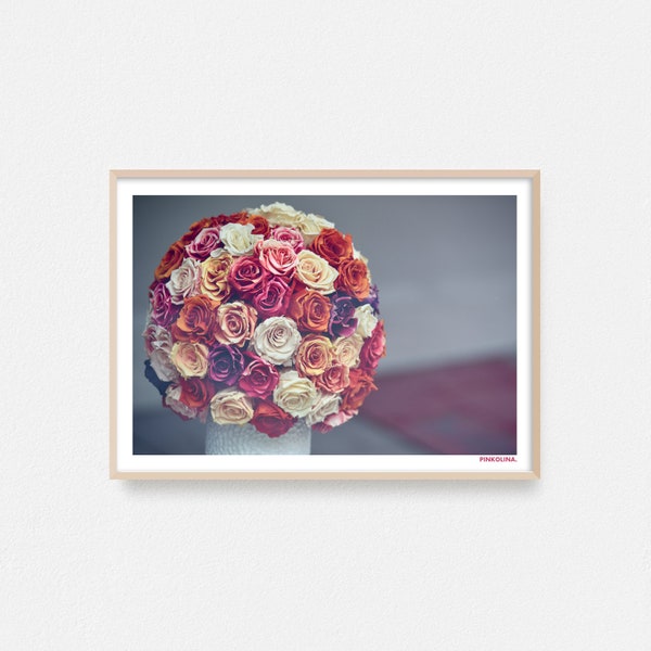 Roses Art Print, Colour Photography Print, Flowers Poster, Valentines Gift, Housewarming Gift, Wall Art