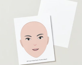 Tablica do nauki malowania twarzy, nauka malowania twarzy DIY (pobranie cyfrowe)
