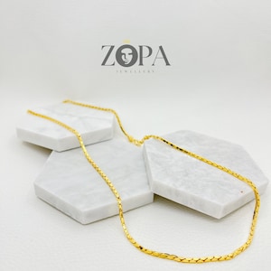 22K Gold Cardano Chain Necklace, 22K Gold Necklace, For Mens & Womens, Unisex, High Quality Gift