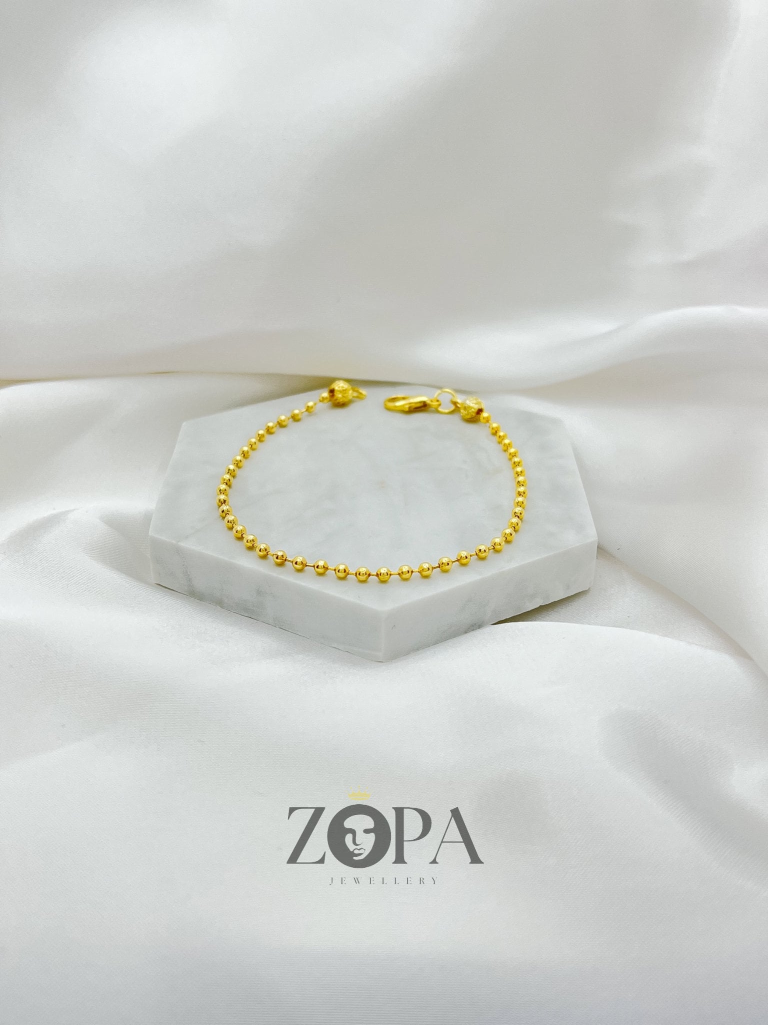 22K Gold Ball Chain Bracelet – Unisex High Quality Gift - Etsy