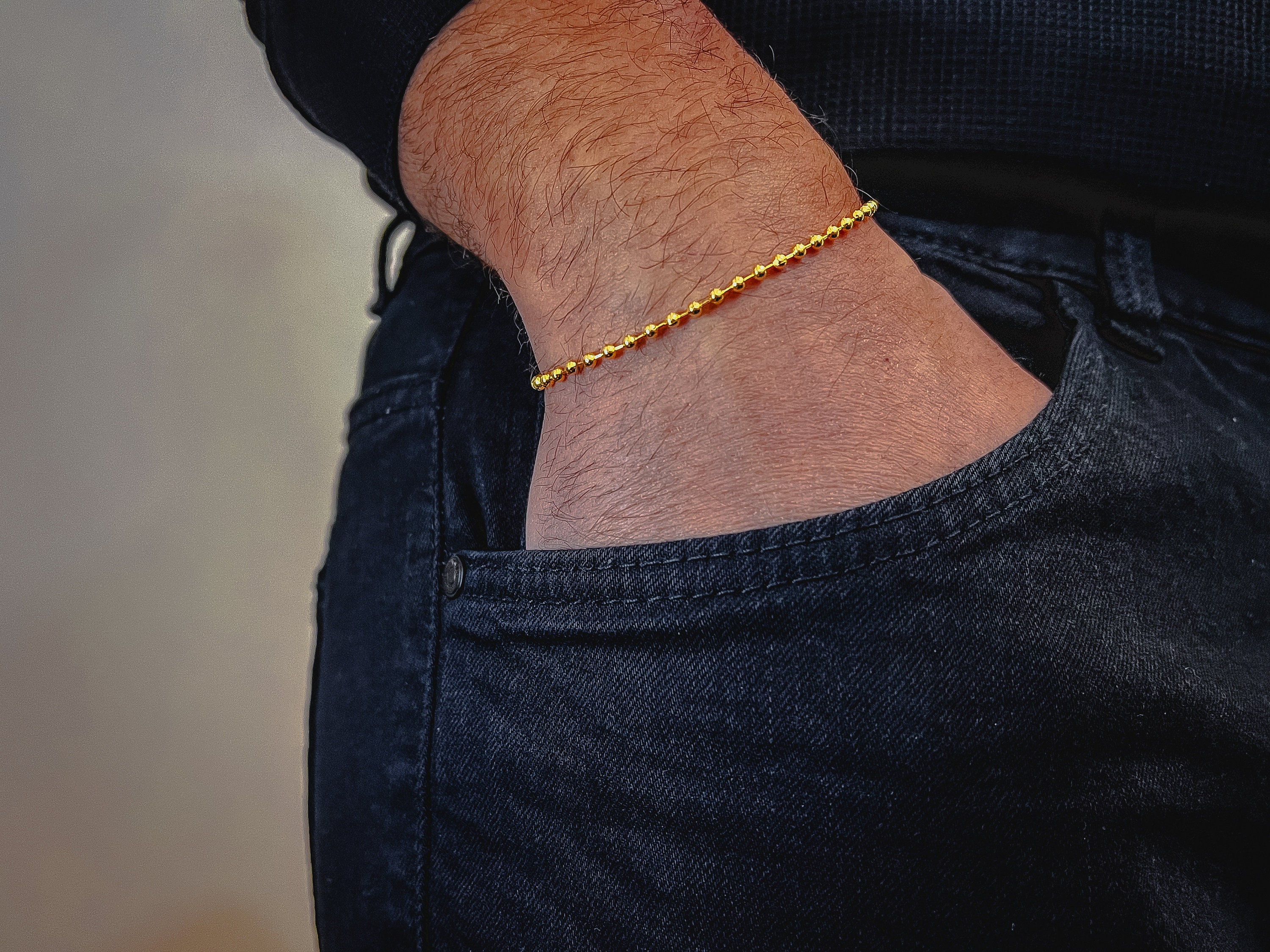 22K Gold Ball Chain Bracelet – Unisex High Quality Gift - Etsy Canada