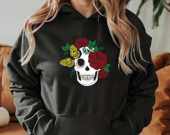 Women's Skull and Roses Hoodie