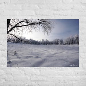 Snowy Prairie Landscape Photography Print