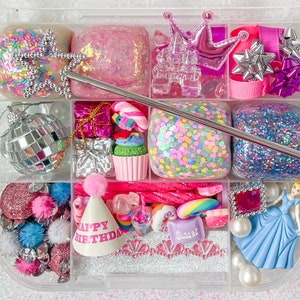 Birthday Princess Playdough Kit, Play Dough Kit, playdoh kit, girls birthday gift, toddler present, party favours, sensory kit, busy bin