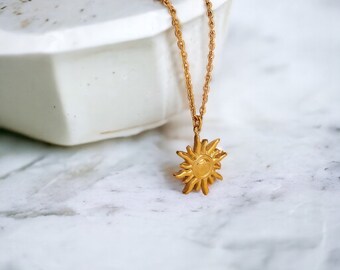 Sun Necklace | Celestial Necklace | Celestial Jewelry | Gold Necklace | Gift For her | Handmade Jewelry | Sun Pendant | Golden Sun Pendant