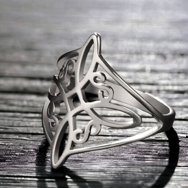 Witch Knot Ring | Witch Knot Stainless Steel Ring | Luck Protection Amulet | Ring Sterling Silver 925 | New Goddess Collection | Silver Ring