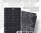 SIMPLE WHITE Coquette Discord Server Template | 60+ Roles 15+ Channels | Cozy, Cute, Aesthetic | Instant Download | FREE Emotes Included