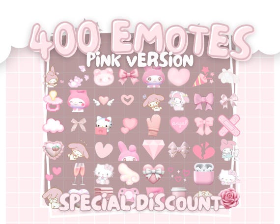 400 PINK EMOTES | For Discord, Twitch and iOS 18 | Cute & Coquette | Letters, Numbers, Phrases, Emoji, Gifs | Mobile Download Available