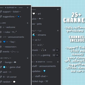 Baby Blue Discord Server Template 50 Roles 25 Channels Cozy , Cute , Aesthetic , Minimalistic , Simple INSTANT DOWNLOAD zdjęcie 2