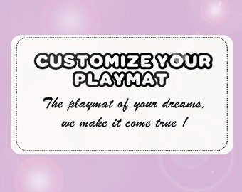 Tapete de juego personalizable para juego de cartas coleccionables.