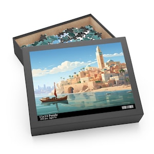 Casablanca Morocco World City Travel Jigsaw Puzzle for Adults/Teens (120, 252, 500-Piece)