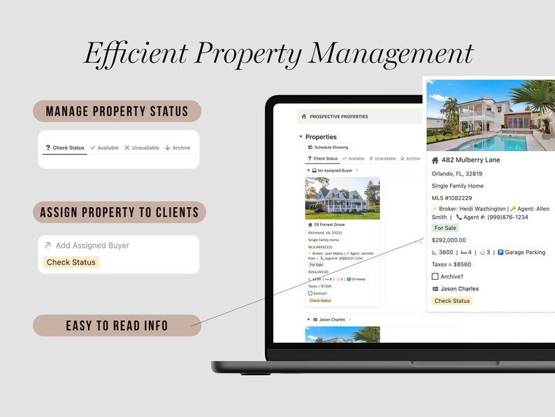 Real Estate CRM Notion Template | Realtors Dashboard | Real Estate Agent Planner | Notion Organizer & Tracker | Property Management System image 4