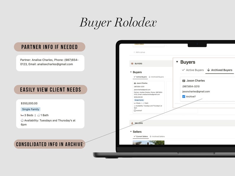 Real Estate CRM Notion Template | Realtors Dashboard | Real Estate Agent Planner | Notion Organizer & Tracker | Property Management System image 5