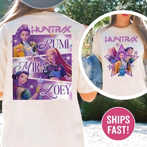 Huntrix Girls Comfort Colors Shirt, Kpop Demon Hunters T-shirt, Huntrix Shirt, Huntrix Fan Shirt Gift, Rumi Zoey Mira Graphic Shirt