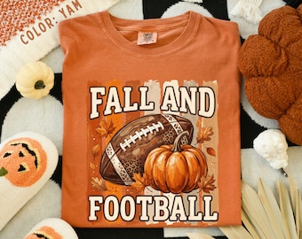 Camiseta Comfort Colors® de otoño y fútbol, camiseta de otoño, regalo de temporada de fútbol, camiseta para el día del partido
